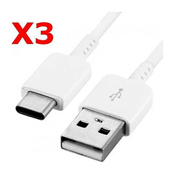 Little Boutik X3 Cable USB Type C Chargeur Blanc pour Samsung Galaxy A8 S9 S9Plus Blanc X3 Couleur