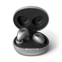 Kef MU3 Écouteurs Bluetooth Sans Fil Réduction de Bruit Résistant à la Transpiration Gris Argenté 