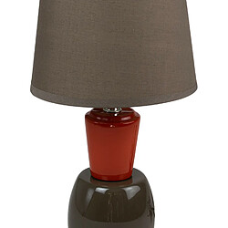 Corep Lampe a poser pied ceramique orange et marron chocolat luminaire