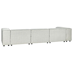 Acheter Beliani Section 3 places angle côté droit de canapé modulable avec ottoman en tissu gris APRICA