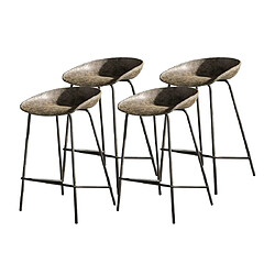 Avis Lisa Design Wada - lot de quatre tabourets de bar - en simili cuir taupe