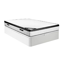 Vente-Unique Ensemble 160 x 200 cm sommier coffre blanc + matelas mousse ép.30cm - SOLAK de YSMÉE 