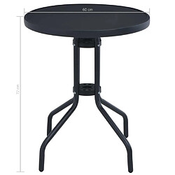 Acheter vidaXL Table de jardin Noir 60 cm Acier et verre