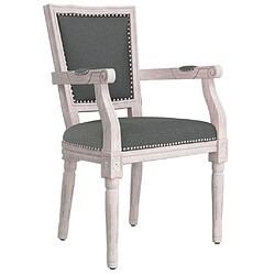 Maison Chic Chaises à manger,Chaise pour cuisine Gris foncé Tissu -MN82500