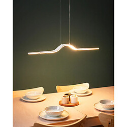 Beliani Lampe suspendue LED en metal blanc HONGU