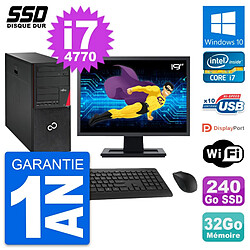 PC Tour Fujitsu P720 Ecran 19" Intel i7-4770 RAM 32Go SSD 240Go Windows 10 Wifi · Occasion 