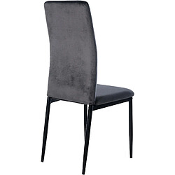 Acheter Decoshop26 Lot de 6 chaises de salle à manger design simple en tissu velours gris foncé cadre en métal noir CDS10283