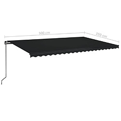 vidaXL Auvent manuel rétractable 500x350 cm Anthracite pas cher