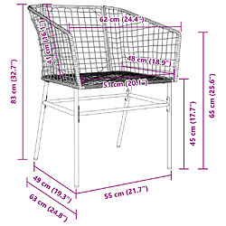 vidaXL Chaises de jardin lot de 2 marron résine tressée pas cher