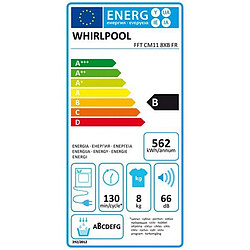 Sèche-linge à condensation 60cm 8kg b blanc - fftcm118xbfr - WHIRLPOOL