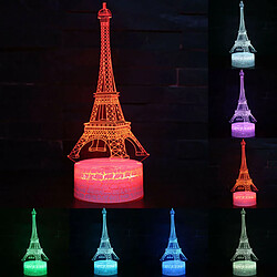 Universal Lampe de nuit à LED de la tour Eiffel en 3D 7 couleurs de remplacement Lampe de bureau Cadeau pour enfant