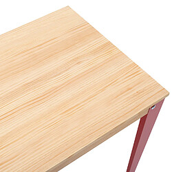 Avis Ds Meubles Table bureau Lunds 70x70 Rouge-Naturel