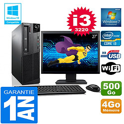 PC Lenovo M92p SFF Core I3-3220 Ram 4Go Disque 500 Go Wifi W7 Ecran 27" · Occasion 