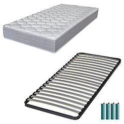 Ebac Matelas mousse + Sommier métal C220 90x200 Madere - Hauteur 24 cm - Soutien ferme 