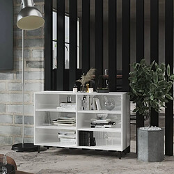 Maison Chic Buffet,Meuble de Rangement,commode pour salon,Cuisine Blanc brillant 103,5x35x70 cm Aggloméré -MN49694