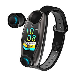 Universal Bracelet LT04 Bracelet Bluetooth Écouteur Bluetooth 2 en 1 Bluetooth 5.0 Chip IP67 Sport imperméable Sport Smart Watch Black 