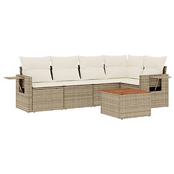 Maison Chic Salon de jardin avec coussins 6 pcs, Ensemble Tables et chaises de jardin, beige résine tressée -GKD421972