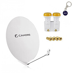 Cahors Parabole satellite fibre composite blanche SMC 80cm + LNB monobloc twin Golden Media 0,1dB CAHORS Parabole satellite fibre composite blanche SMC 80cm + LNB monobloc twin Golden Media 0,1dB