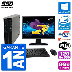 PC Lenovo M82 SFF Ecran 27" Intel G630 RAM 8Go SSD 120Go Windows 10 Wifi · Occasion 