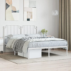 Maison Chic Cadre/structure de lit métal et tête de lit pour adulte - Lit Moderne Chambre blanc 140x190 cm -MN24690