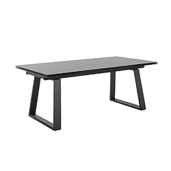 Inside 75 Table repas extensible NARBAN 200(300cm) plateau céramique verre anthracite pied metal noir mat