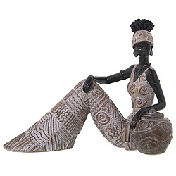 Figurine Décorative Alexandra House Living Marron Acrylique Plastique Mélamine Africaine 21 x 11 x 17 cm