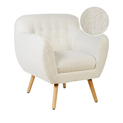 Beliani Fauteuil Bouclé Blanc MELBY