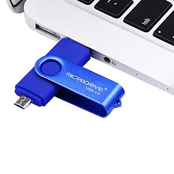 Avis Wewoo Clé USB MicroDrive 128 Go USB 3.0 Téléphone et ordinateur Android Double disque rotatif en métal U Bleu