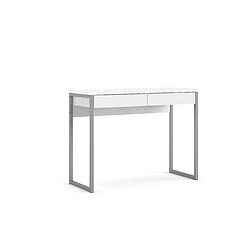 Alter Bureau linéaire avec deux tiroirs, couleur blanche, Dimensions 101 x 76,5 x 40 cm