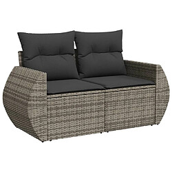 Avis vidaXL Salon de jardin 11 pcs avec coussins gris résine tressée