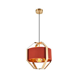 HOMEMANIA Lampe à Suspension Artis Chandelier - de Plafond - Rouge, Or en Métal, 32 x 32 x 120 cm, 1 x E27, Max 24W 