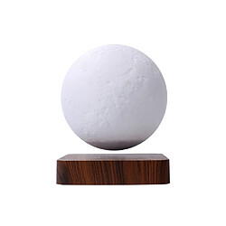 Magneticland Globe Lune 3D en lévitation MOONFLIGHT base bois foncé