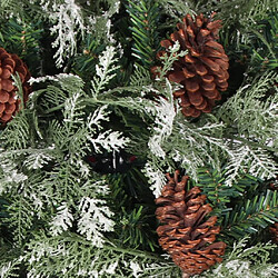 Acheter vidaXL Sapin de Noël pré-éclairé pommes de pin vert blanc 195cm PVC PE