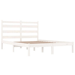 Avis vidaXL Cadre de lit sans matelas blanc bois de pin massif