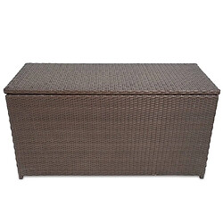 Helloshop26 Coffre boîte meuble de jardin rangement marron 120 x 50 x 60 cm résine tressée 02_0013096