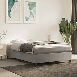 Maison Chic Lit Adulte - Lit simple Lit à sommier tapissier et matelas moelleux - Meuble de Chambre - Gris clair 140x190cm Velours -MN65518