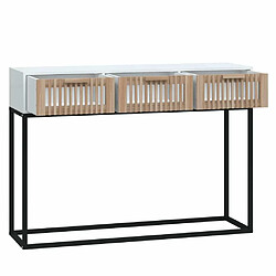 Maison Chic Table console | Meuble d'entrée | Table d'appoint blanc 105x30x75 cm bois d'ingénierie et fer -GKD30770 pas cher