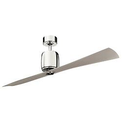 Elstead Lighting Ventilateur de Plafond 152cm 2 Pales Nickel Poli, Télécommande