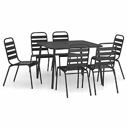 Maison Chic Ensemble de salle à manger de jardin 7 pcs,Table et chaises d'extérieur anthracite acier -GKD573529