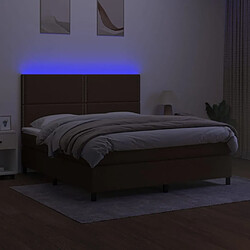 Avis vidaXL Sommier à lattes de lit matelas et LED Marron foncé 180x200cm