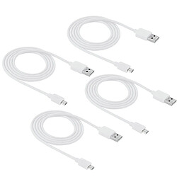 Wewoo Câble pour Samsung, Huawei, Xiaomi, LG, HTC et autres Smartphones 4 PCS 1 m haute vitesse Micro USB vers USB Data Cable de recharge de données Kits,