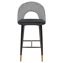 Acheter Beliani Tabouret de bar Set de 2 Velours Noir blanc FALTON