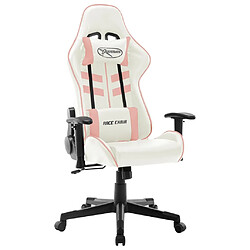 vidaXL Chaise de jeu Blanc et rose Cuir artificiel