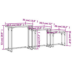 vidaXL Tables basses gigognes 3 pcs chêne marron bois d'ingénierie pas cher