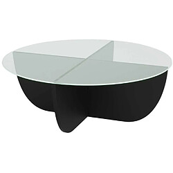 Hanah Home Table basse en verre et aggloméré Lily noir.