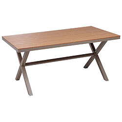 Beliani Table de jardin Métal Taupe TIANO