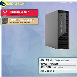 Sedatech Mini-PC Evo • AMD Ryzen 5 5600G • Radeon Vega • 8 Go RAM • 1To SSD M.2 • DVD-RW • sans OS