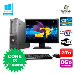 Lot PC Fujitsu E720 E85+ I3-4130 3.4GHz 8Go 2000Go Graveur WIFI W7 + Ecran 17" · Occasion 