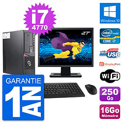 PC Fujitsu E720 DT Ecran 27" Intel i7-4770 RAM 16Go Disque 250Go Windows 10 Wifi · Occasion 