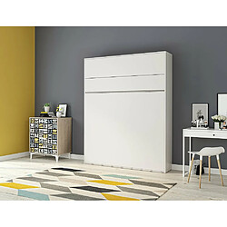 Inside 75 Armoire lit escamotable GENIUS blanc mat Ouverture assistée couchage 160*200